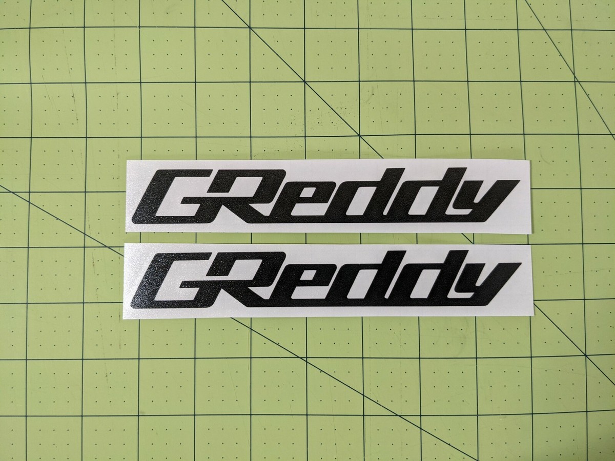 Greddy (x2) PAIR Decal Sticker Graphics Logo Exhaust Intake