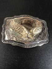 VTG Western Eagle Belt Buckle Gold Silver Tone Two Tone Rodeo Cowboy Men's.