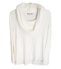 Michael Stars Womens White Cowl Neck Sweater Long Sleeve Thumb Hole Size Medium