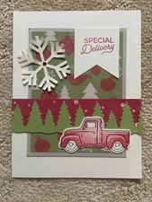 Trucking along Christmas deliveryfriendship card kit of 6 made with Stampin' Up!