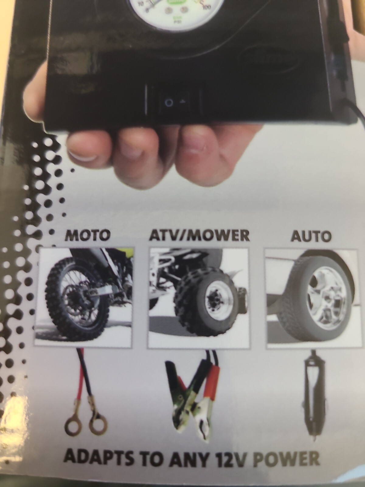 Slime Power Sport Tire Inflator, ATV/Vehicle Tire, Portable Compressor