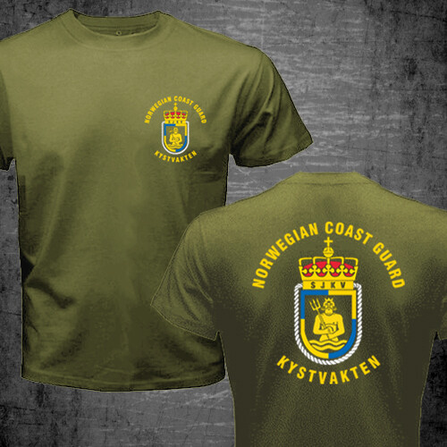 T-shirt Marina Norvegese Kystvakten - Guardia Costiera - Uomo, Cotone, Taglie S-3XL