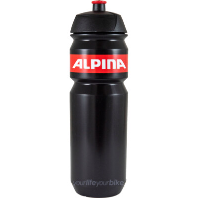 ALPINA TRINKFLASCHE 750ml 94g FAHRRAD WASSER FLASCHE RADSPORT FITNESS SCHWARZ