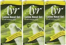 Ayr Saline Nasal GEL w/ Aloe 0.5oz BEST NASAL HYDRATION AVAILABLE! ( 3 pack )^^