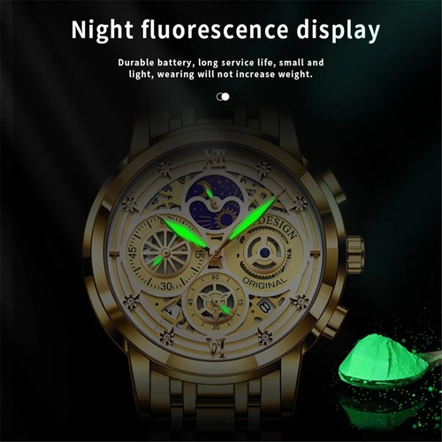 LIGE Men Watch Luxury Gold Steel Wristwatch Business Male Chronograph Watches - Bild 4 von 26
