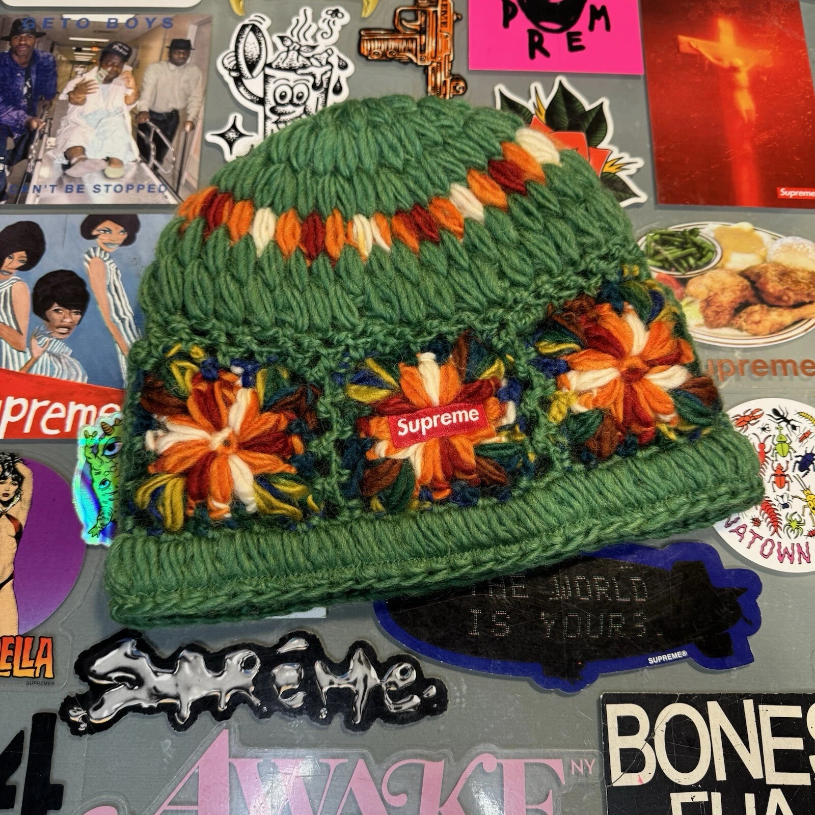 Bonnet Supreme Crochet Vert SS25 Neuf sous blister