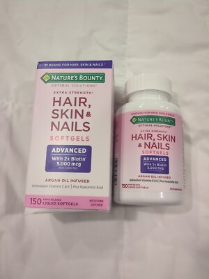 Nature's Bounty Hair Skin & Nails Advanced Softgels 150 ct- New Sealed Exp 6/26