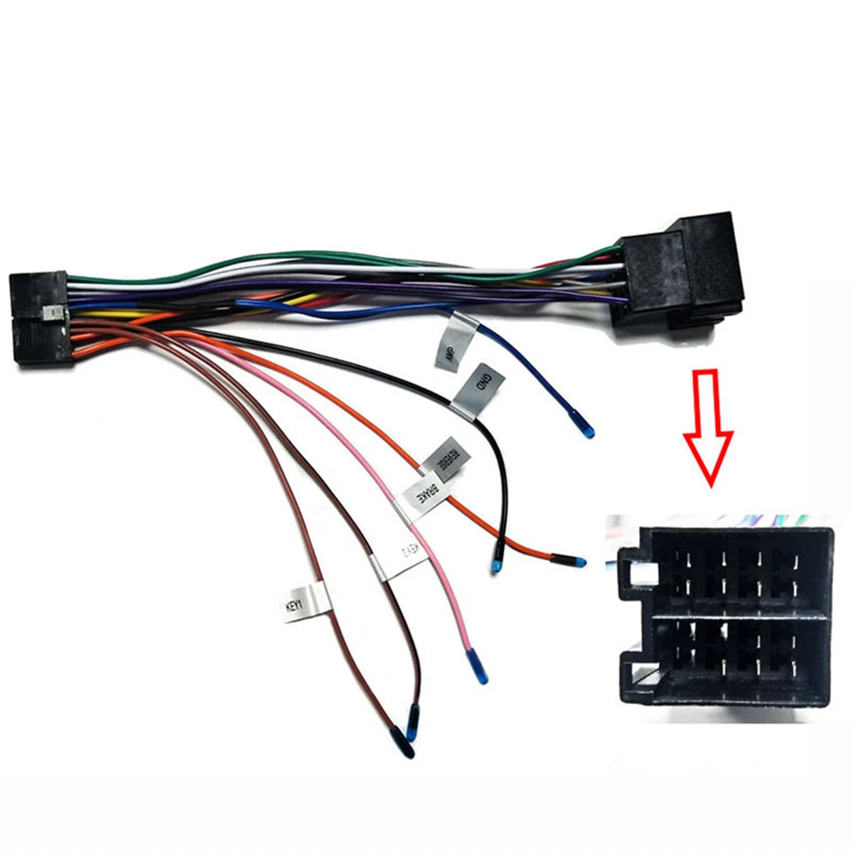 1X ISO Wiring Harness Connector Adaptor For 20 Pin Car Stereo