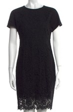 Dolce & Gabbana Black Corded Floral Lace Shift Dress IT 42 US 6 Silk Lined,$2.5K