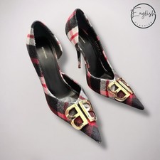Balenciaga BB Embellished Tartan Pumps EU38