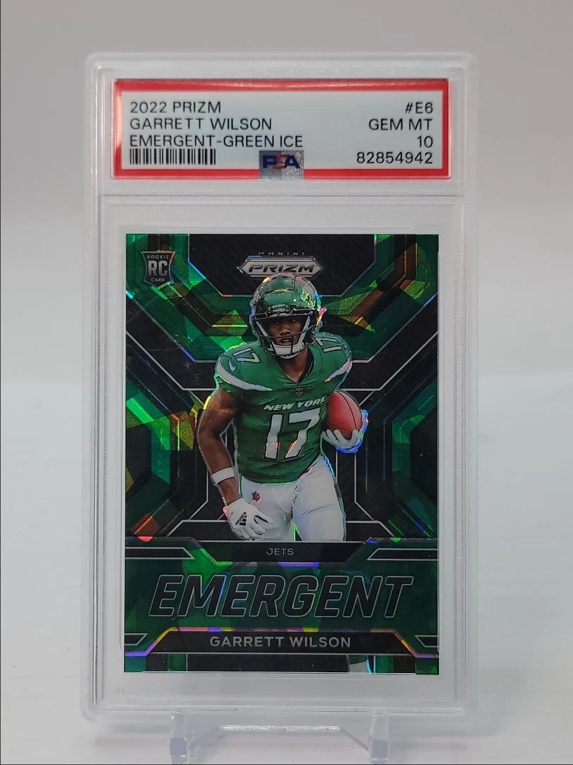 Garrett Wilson Panini Prizm Emergent #E6 Green Ice