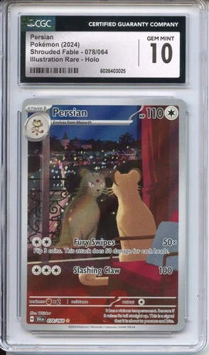 Pokemon Graded: Persian 78/64 Shrouded Fable (2024) IR Holo CGC 10