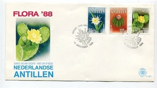 D30879 E.207 Flora 1988 Plants Flowers FDC Netherlands Antillen