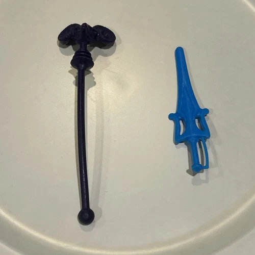 Vintage Skeletor Rams Head Staff & He-Man Sword MOTU Original Part Lot 1983