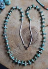 Turquoise & Melon Shell Necklace 30" Santo Domingo