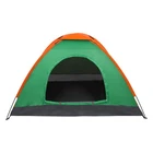 Waterproof-2-Person Double Door Camping Dome Tent Orange & Green With Carry Bag