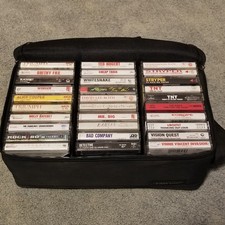 Rock And Roll Cassette Tapes 70  s 80  s 90's In Double Sided Case LOT OF 60