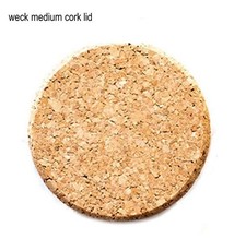 Weck Single Cork Lid (Medium=80mm) See Description for Compatible Jars