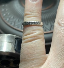 9ct White Gold Beautiful Ladies Patterned Wedding Band Ring Ful Hallmarked K 1/2