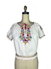 1930s Hungarian Embroidered Peasant Blouse