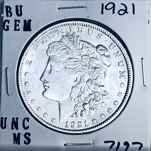 1921 BU GEM MORGAN SILVER DOLLAR UNC MS+++ U.S. MINT RARE COIN 7197