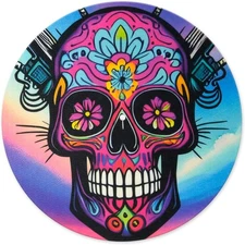 sdroceRyaM Turntable Platter Mat, 12 Inches Record Mat Felt Skull Style B 