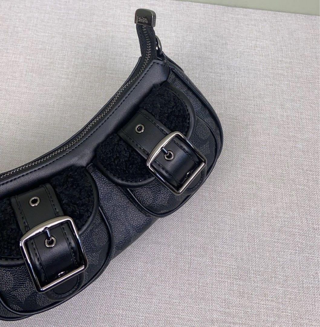 COACH Ashton Baguette In Signature Canvas charcoal CY658 Crossbody