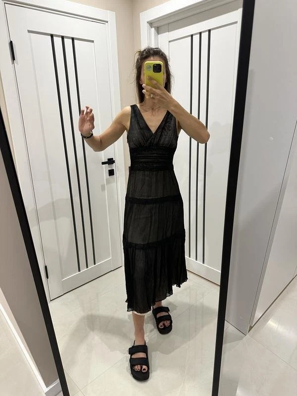 Women Anne Klein Dress Black Silk S - Bild 2 von 4