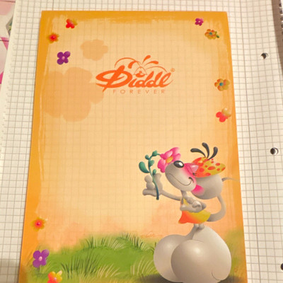 Diddl Forever Schreibblock DIN A5 kariert mit Blumen & Diddl-Maus Motiv