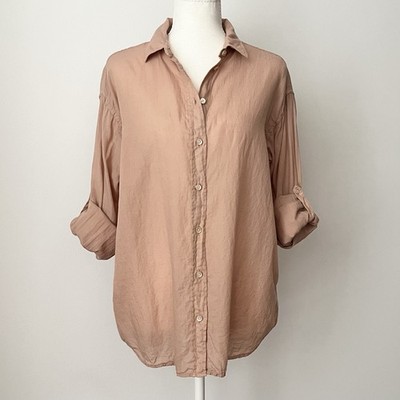 Closed Women's Button Up Blouse Size S Gauzy Cotton Nude Pink Breezy Summer Chic