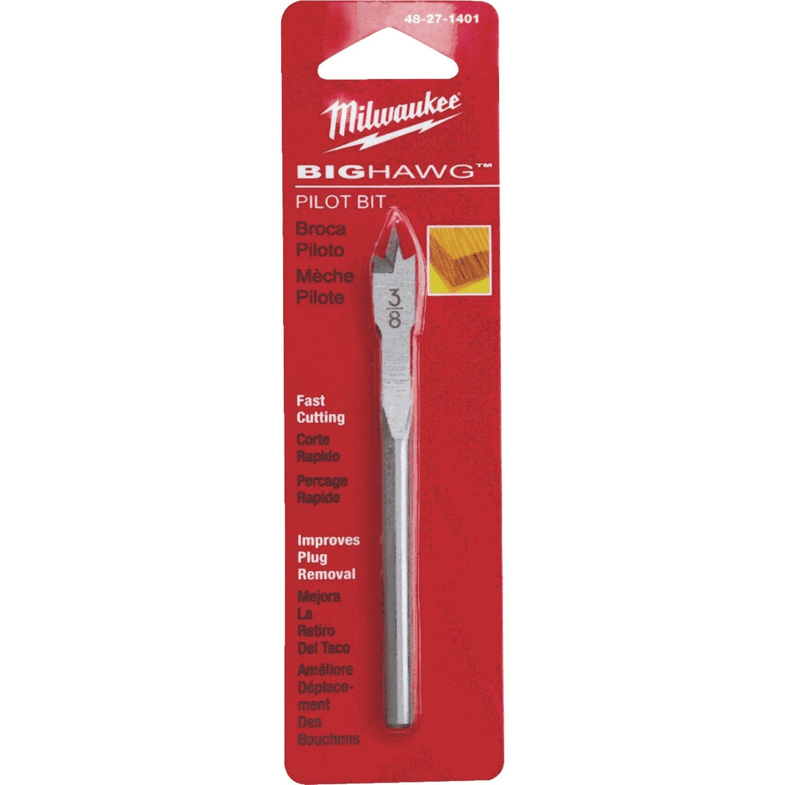 Milwaukee 48-27-1401 Big Hawg With Carbide Teeth Clean Wood Pilot Bit 48271401 4190₽