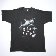 Vintage 1994 Babylon 5 T Shirt Mens XL Warner Bros Sci Fi Cast Station Tee Black