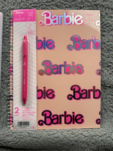 Barbie x Yoobi 1 soggetto quaderno a spirale con penna rosa copertina olografica 2pz - Foto 2 di 5