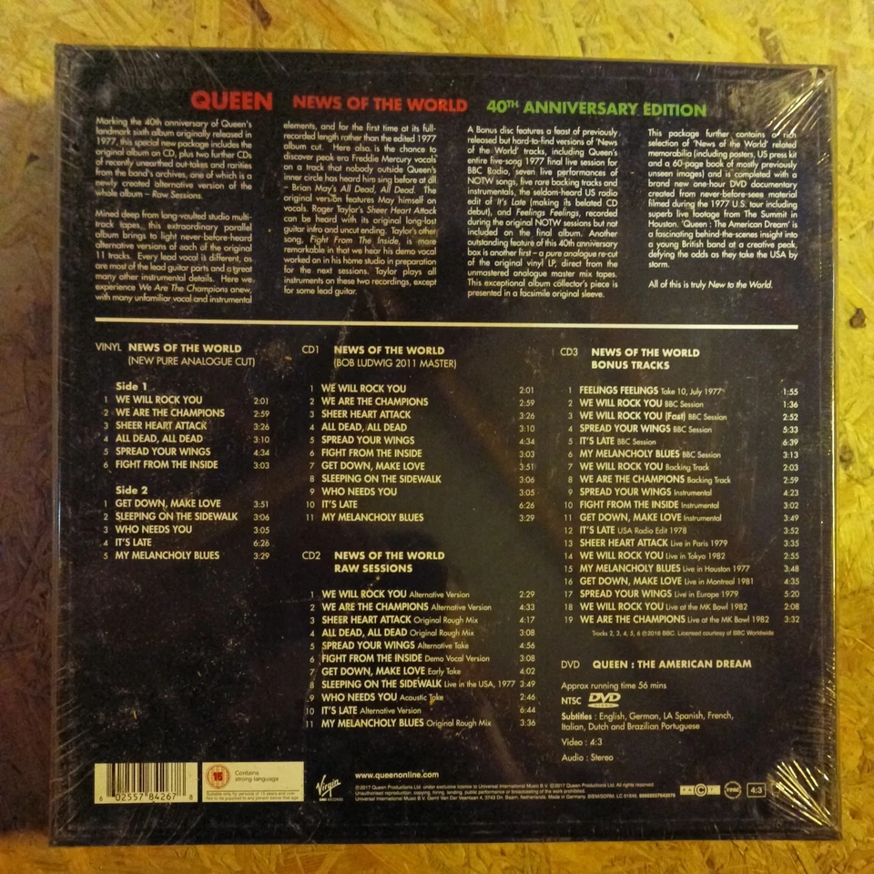 Queen – News Of The World Vinyl LP + 3CD+DVD Box Set NEU - Bild 2 von 2