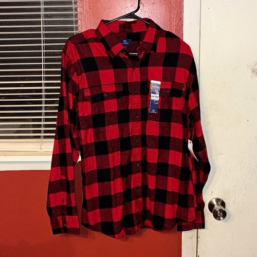 George Men's Long Sleeve Plaid Flannel Shirt Size S NWT - product listing photo