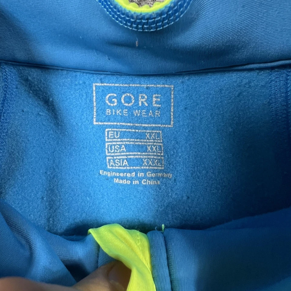 Gore Bike Wear Mens XXL Full Zip Cycling Jacket Blue Red Neon Yellow Pockets - Image 4 of 4