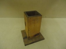 Handcrafted Flower Pot 13in H x 6in W x 6in L Midtone Stain Square Wood