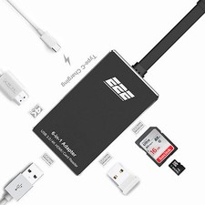 E2E Black USB 3.1 Type-C to HDMI USB 3.0 SD Card Hub for Macbook Pro 13" A1708