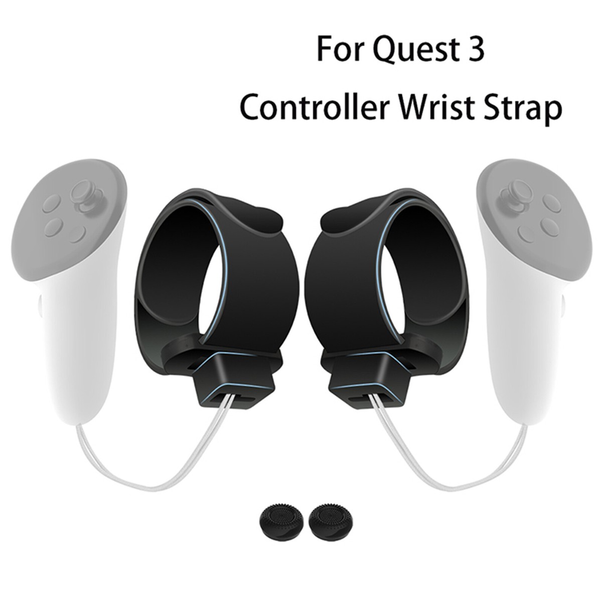 For Meta Quest 3/Quest Controller Wristband Strap Anti-Drop Ring Joystick  Caps