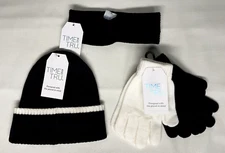 TIME AND TRU Women's Striped Beanie & Gloves & Headwrap, Set 4-Piese, NWT