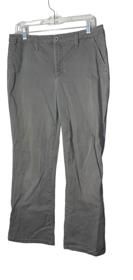 Pantalones Chinos NYDJ Talla 10 Pierna Recta No Tus Hijas Jeans Gris DEFECTUOSOS Foto 2 de 4