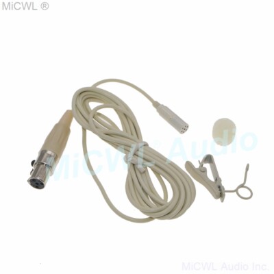 Beige Lapel Lavalier Microphone for Shure Body Pack Wireless Audio Mic System