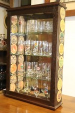 ALTE VITRINE SAMMLERVITRINE  HÄNGESCHRANK GRÜNDERZEIT GLAS MIT FACETTENSCHLIFF