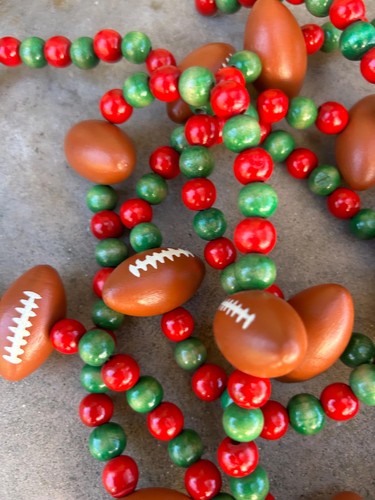 Vintage Beaded Football Garland - Picture 3 of 10