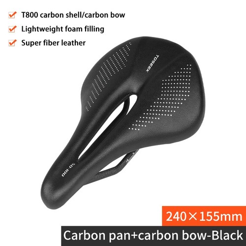 Full Carbon Saddle 143/155MM MTB/Road Bike Saddle Super Light Leather Cushions - Picture 23 of 23