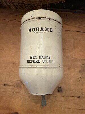 #ad Vintage Antique Boraxo Gas Station Porcelain Wall Powdered Soap Dispenser $139.00
