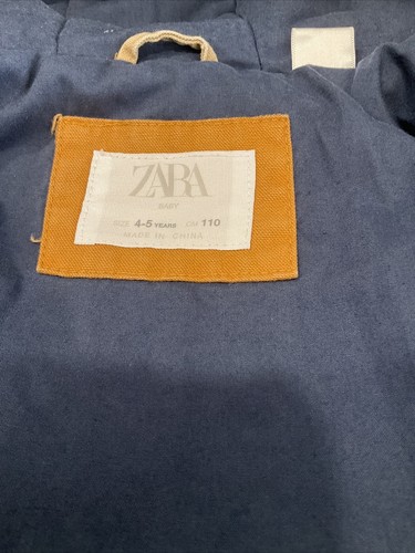 Zara Children’s Size 4-5 Y Khaki Hooded Coat - Picture 4 of 9