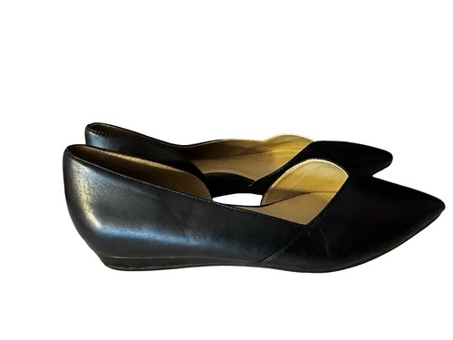 Naturalizer Kristin schwarze Damen-Leder-Flats Herzausschnitt V-Form Oberteil 9M - Bild 7 von 12