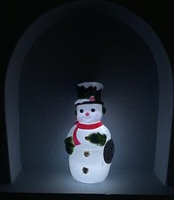 Blow Mold Christmas Frosty Snowman 11? Tabletop Light Up Blowmold Plastic NWT