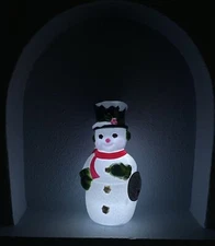 Blow Mold Christmas Frosty Snowman 11” Tabletop Light Up Blowmold Plastic NWT